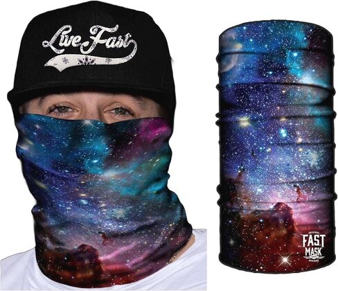 Fast Mask Neck Gaiter Multifunctional Tubular Face Mask Luxurious 100% Polyester Microfiber | Multipurpose & Fashionable Face Gaiter Mask | Ideal Gift for Men & Women � (Galaxy Neck Gaiter) in Saudi Arabia