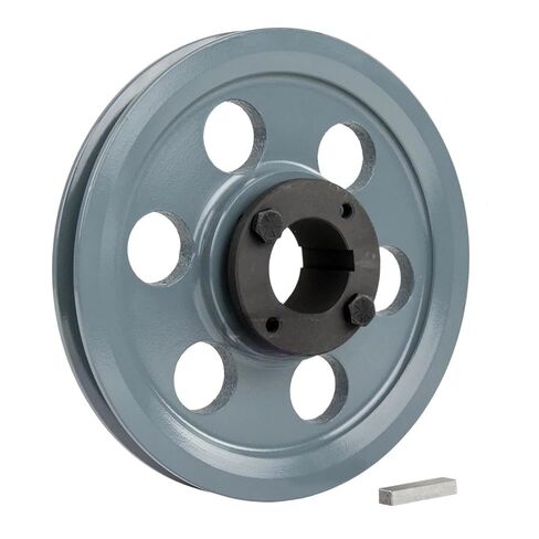 AK61H/H1-3/8 حزام بكرة أخدود واحد من الحديد الزهر مقاس 6 بوصات قسم 4 لتر - لاستبدال أجزاء بكرة نقل الطاقة الميكانيكية Masterdrive - بكرة جلبة Sheave 1-3/8 بوصة - جلبة فولاذية صلبة باللون الرمادي in Kuwait