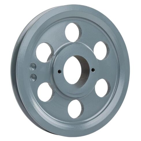 AK61H/H1-3/8 حزام بكرة أخدود واحد من الحديد الزهر مقاس 6 بوصات قسم 4 لتر - لاستبدال أجزاء بكرة نقل الطاقة الميكانيكية Masterdrive - بكرة جلبة Sheave 1-3/8 بوصة - جلبة فولاذية صلبة باللون الرمادي in Kuwait