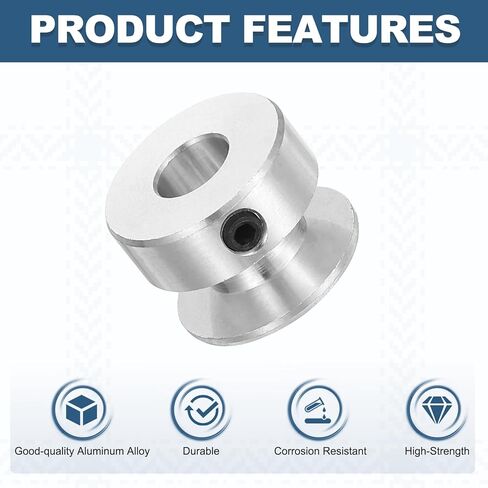 PATIKIL 8mm Fixed Bore 20mm OD Single Groove Pulley, Aluminum Alloy Mechanical V-Belt Pulley with Hex Wrench for Motor Shaft Drilling Machine 5-6 mm PU Round Belt, Silver in Saudi Arabia