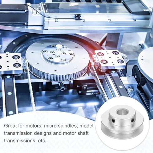 PATIKIL 8mm Fixed Bore 20mm OD Single Groove Pulley, Aluminum Alloy Mechanical V-Belt Pulley with Hex Wrench for Motor Shaft Drilling Machine 5-6 mm PU Round Belt, Silver in Saudi Arabia