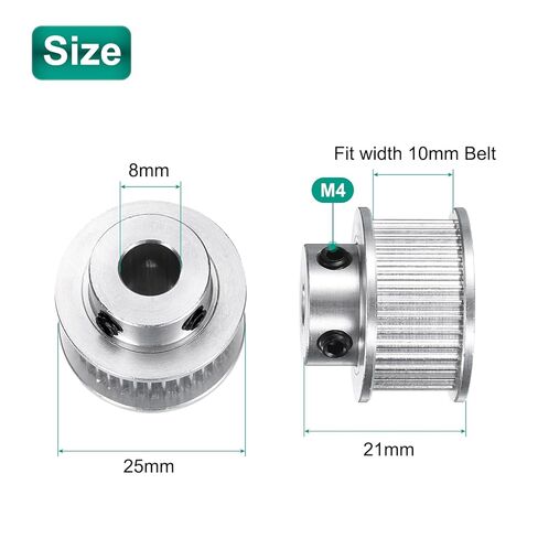 uxcell 6pcs GT-2 36T Pulley Synchronous Wheel 8mm Bore, Aluminum Timing Pulley 36 Teeth, Fit Width 10mm Timing Belt for 3D Printer CNC Machine (with A Wrench) in Saudi Arabia