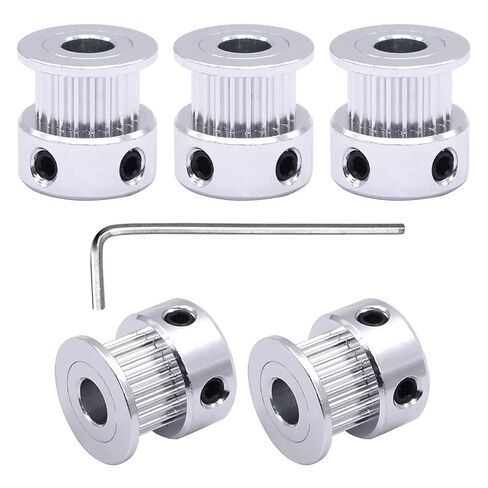 OCNFZ 5Pcs Silver 6.35mm(0.25″) Bore 20 Teeth GT2 Belt Pulley for 3D Printer 6mm Width 20T Timing Belt Aluminum Belt Pulley(8mm) in Saudi Arabia