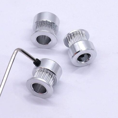 OCNFZ 5Pcs Silver 6.35mm(0.25″) Bore 20 Teeth GT2 Belt Pulley for 3D Printer 6mm Width 20T Timing Belt Aluminum Belt Pulley(8mm) in Saudi Arabia