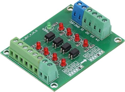 Hyuduo 4 قناة محول الجهد وحدة محول 24 فولت إلى 5 فولت لوحة عزل Optocoupler، عمل فعال، سهل التركيب، مادة رائعة، استخدامات واسعة النطاق، لوحة عزل Optocoupler لـ in Kuwait