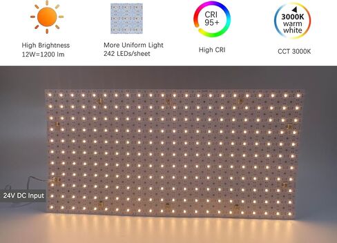 4-Pack LED Backlight Sheet 24V 36W 5000K White, 19.3X9.6 inches Each Unit, Dimmable Flexible LED Panel Sheet for Backlit Translucent Stone/Marble/Onyx/Quartz Countertops Walls in Saudi Arabia