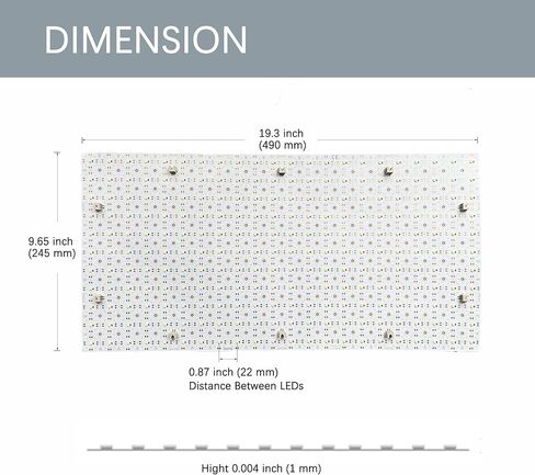 4-Pack LED Backlight Sheet 24V 36W 5000K White, 19.3X9.6 inches Each Unit, Dimmable Flexible LED Panel Sheet for Backlit Translucent Stone/Marble/Onyx/Quartz Countertops Walls in Saudi Arabia
