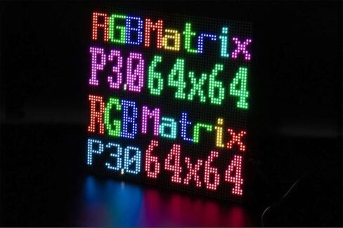 لوحة مصفوفة LED RGB مقاس 64x64 P3.0 - مسافة 3 مم، 4096 مصباح LED، شاشة عالية الدقة كاملة الألوان لـ Raspberry Pi وArduino | واجهة HUB75، صديقة للبيئة، سطوع قابل للتعديل، معدل تحديث مرتفع in Kuwait