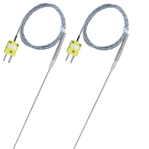 مسبار حراري مزدوج التركيب من النوع K للخدمة الشاقة: مسبار قوي مقاس 11.9 بوصة (طرف 0.13 بوصة) مع كابل مقاس 40 بوصة مناسب لأفران المحرك العميق وقياسات القناة (40 درجة فهرنهايت - 1100 درجة فهرنهايت) (TL1918SL) in Kuwait