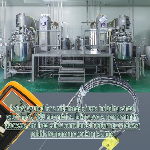 مسبار حراري من النوع K مع كابل مضفر من الألياف الزجاجية، مسبار 6 بوصة، طرف 0.04 بوصة (1 مم) الطول الإجمالي 49 بوصة مناسب لبيئات درجة الحرارة العالية من -40 درجة فهرنهايت إلى 1100 درجة فهرنهايت موديل TL1912SL in Kuwait