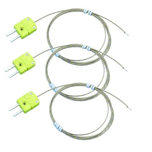 مجموعة مسبار حراري مزدوج من نوع K مكون من ثلاث قطع مع كابل من الألياف الزجاجية، نطاق درجة حرارة طويل 47 بوصة - من 50 درجة فهرنهايت إلى 900 درجة فهرنهايت، يتضمن ثلاثة أجهزة استشعار مزدوجة حرارية in Kuwait