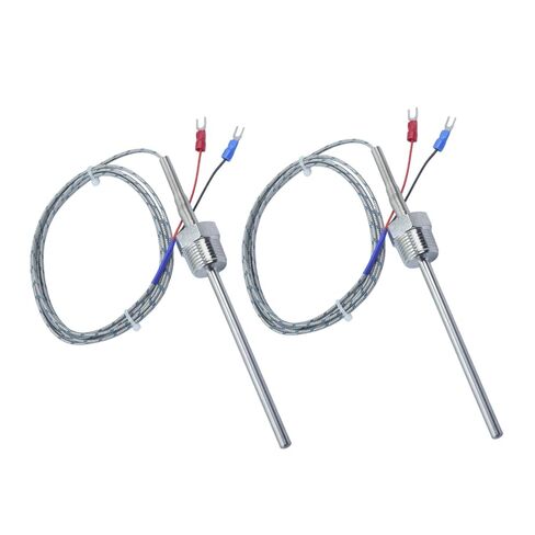 الثقيلة 1/2 بوصة NPT موضوع K- نوع الحرارية التحقيق 4 بوصة طويلة 0.24 بوصة 304 الفولاذ المقاوم للصدأ 59 بوصة كابل، نطاق درجة الحرارة 32 درجة فهرنهايت إلى 1472 درجة فهرنهايت نموذج MT-205-1/2 in Kuwait