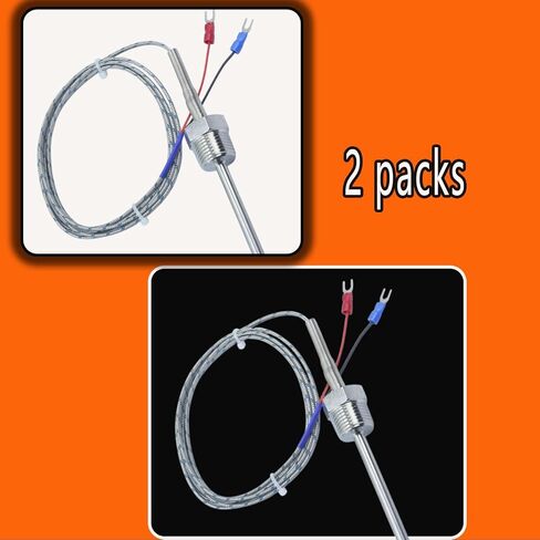 الثقيلة 1/2 بوصة NPT موضوع K- نوع الحرارية التحقيق 4 بوصة طويلة 0.24 بوصة 304 الفولاذ المقاوم للصدأ 59 بوصة كابل، نطاق درجة الحرارة 32 درجة فهرنهايت إلى 1472 درجة فهرنهايت نموذج MT-205-1/2 in Kuwait