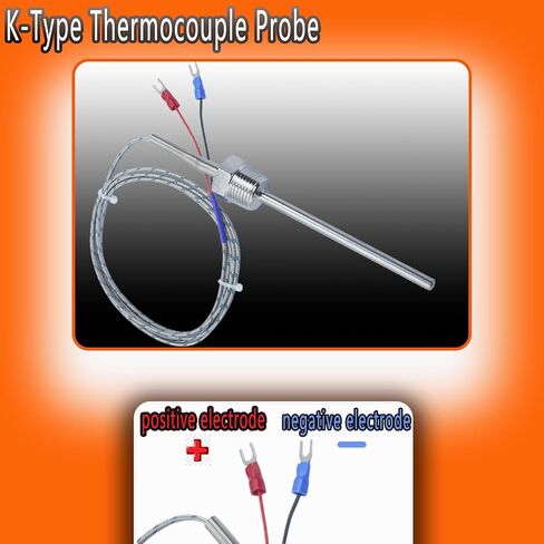 الثقيلة 1/2 بوصة NPT موضوع K- نوع الحرارية التحقيق 4 بوصة طويلة 0.24 بوصة 304 الفولاذ المقاوم للصدأ 59 بوصة كابل، نطاق درجة الحرارة 32 درجة فهرنهايت إلى 1472 درجة فهرنهايت نموذج MT-205-1/2 in Kuwait