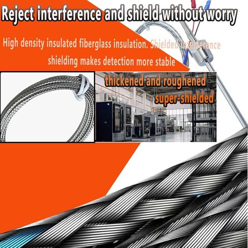 الثقيلة 1/2 بوصة NPT موضوع K- نوع الحرارية التحقيق 4 بوصة طويلة 0.24 بوصة 304 الفولاذ المقاوم للصدأ 59 بوصة كابل، نطاق درجة الحرارة 32 درجة فهرنهايت إلى 1472 درجة فهرنهايت نموذج MT-205-1/2 in Kuwait