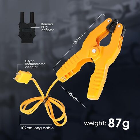 JuviPerpric K-Type Thermometer Clamp Pipe Temperature Clamp for HVAC/Multimeter, HVAC Temperature Meter with Type K Plug Adapter -40~392℉(-40~200℃) in Saudi Arabia