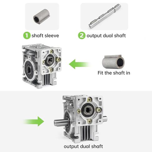 YIDOFENG Double Output Shaft for Worm Reducer Gearbox NMRV40 RV040 Nema34 Stepper Motor with Gaskets S Ring Corner pin, 18mm(0.71") Diameter, 164mm Length，M6 x 16 Screw Holes in Saudi Arabia