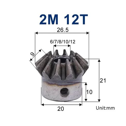 Bevel Gear 2M 12Teeth with Inner Hole 12mm 90 Degree Steel 1-16Pcs(11pcs 2M 12 Teeth) in Saudi Arabia