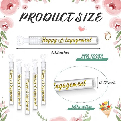 50 Packs Happy Engagement Bubbles Wedding Proposal Table Decorations White Heart Bridal Shower Favors Guests Gifts for Engagement Party Supplies in Saudi Arabia