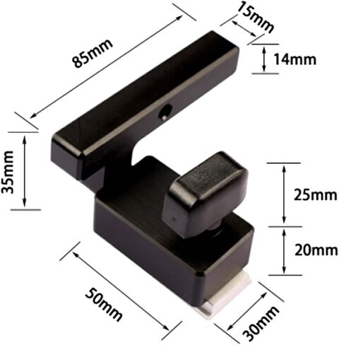 ERYUE Woodwork T Slot Mitre Chute Limit للأدوات اليدوية DIY عالية الجودة متينة لعشاق الأعمال الخشبية (مقبض مربع) in Kuwait