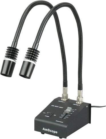 AmScope 6 Watt LED Dual Gooseneck Piggyback Illuminator in Kuwait