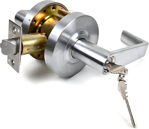 YoukeyHomi Entry/Entrance Keyed Function Commercial Heavy Duty Cylindrical Handle Lock, Commercial Door Handle, Heavy-Duty Door Lock,ANSI Grade-2,UL 3 Hour Fire Rated, ADA Compliant. (Entrance) in Saudi Arabia