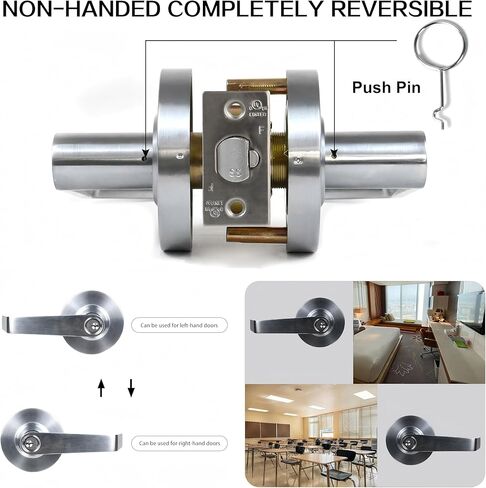 YoukeyHomi Entry/Entrance Keyed Function Commercial Heavy Duty Cylindrical Handle Lock, Commercial Door Handle, Heavy-Duty Door Lock,ANSI Grade-2,UL 3 Hour Fire Rated, ADA Compliant. (Entrance) in Saudi Arabia