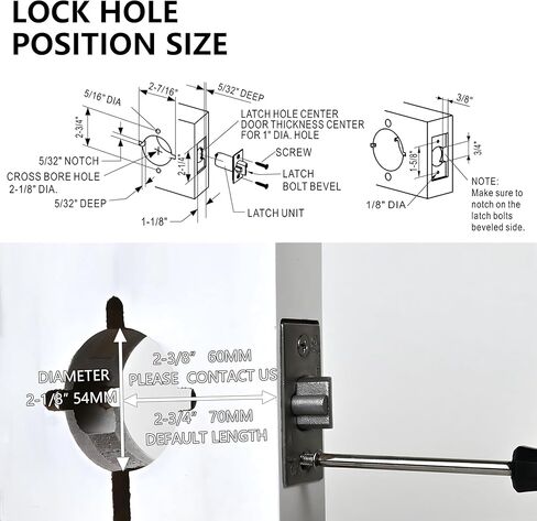YoukeyHomi Entry/Entrance Keyed Function Commercial Heavy Duty Cylindrical Handle Lock, Commercial Door Handle, Heavy-Duty Door Lock,ANSI Grade-2,UL 3 Hour Fire Rated, ADA Compliant. (Entrance) in Saudi Arabia