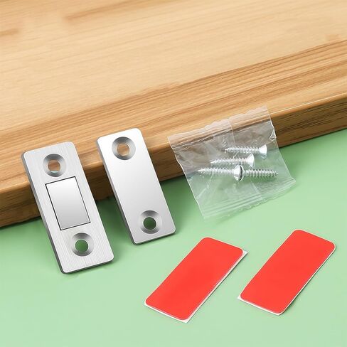 Single Pack Adhesive Magnetic Catch - No Drill Cabinet Latch, 3-Step Stick-On Installation for Cupboard, Door, Drawer Security (Tool-Free, Heavy Duty Hold) in Saudi Arabia