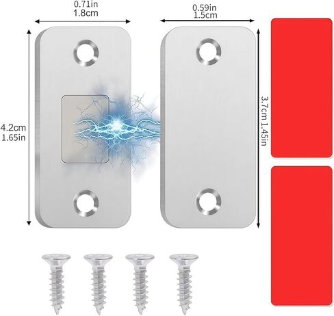 Single Pack Adhesive Magnetic Catch - No Drill Cabinet Latch, 3-Step Stick-On Installation for Cupboard, Door, Drawer Security (Tool-Free, Heavy Duty Hold) in Saudi Arabia
