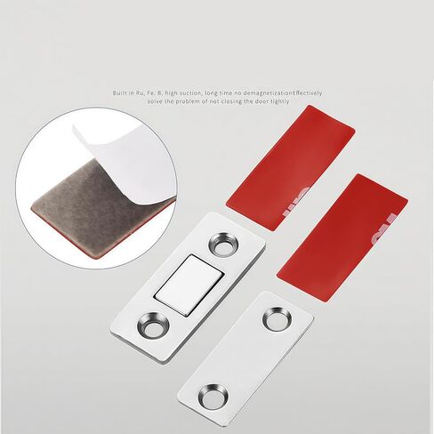 Single Pack Adhesive Magnetic Catch - No Drill Cabinet Latch, 3-Step Stick-On Installation for Cupboard, Door, Drawer Security (Tool-Free, Heavy Duty Hold) in Saudi Arabia