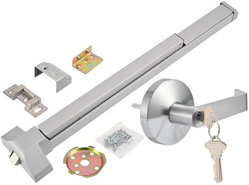 Commercial Panic Exit Device with Push Bar and Exterior Lever Handle, UL10C & ANSI Grade 1 Certified, ADA Compliant Emergency Exit Door Hardware for Safety & Durability (211P-With Lever Handle) in Saudi Arabia