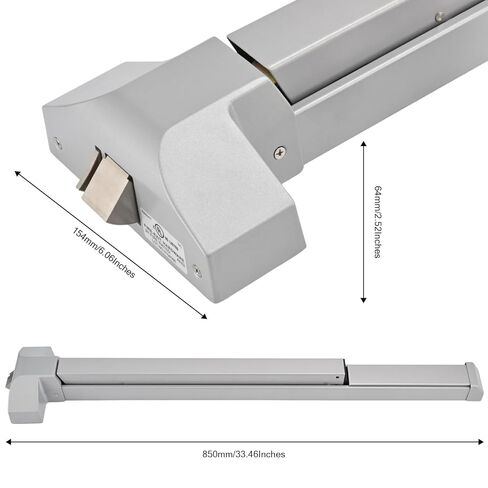 Commercial Panic Exit Device with Push Bar and Exterior Lever Handle, UL10C & ANSI Grade 1 Certified, ADA Compliant Emergency Exit Door Hardware for Safety & Durability (211P-With Lever Handle) in Saudi Arabia