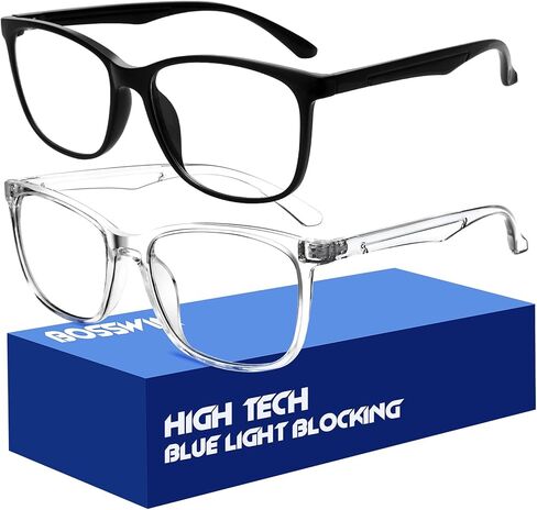Blue Light Blocking Glasses Square Fashion Computer/Gaming/TV/Phone- 99% Blue Light Filtering for Men and Women in Kuwait