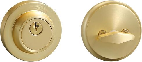 YAGU Wooden Round Entry Lever Door Handle and Single Cylinder Deadbolt Locking Lever Handle Set Pack of 1 [Front Door or Office] Right & Left Sided Doors Heavy Duty – Matte Black Finish in Saudi Arabia