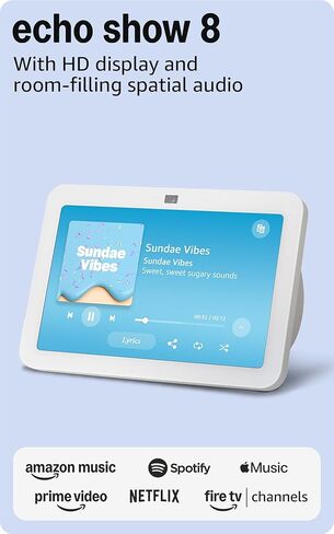 إيكو شو 8 (الجيل الثالث، إصدار 2023) | شاشة ذكية Alexa مقاس 8 بوصات عالية الدقة مع صوت مكاني | فحمي in Saudi Arabia