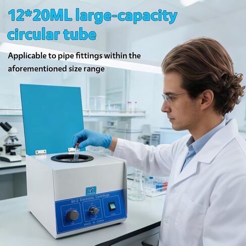 FYRVEXENZI 80-2 Electric Lab Centrifuge 4000RPM, 12x20mL Benchtop Centrifuge Machine, Timer 0-120min, Adjustable Speed, Medical Plasma PRF Centrifugadora for Lab & Beauty Use 110V in Kuwait