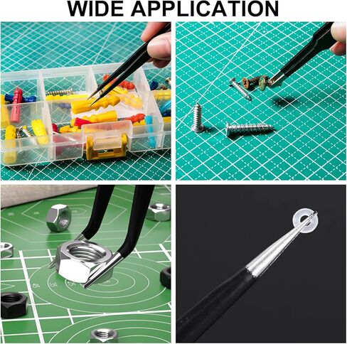 6pcs Precision ESD Tweezers Set, Anti-Static Stainless Steel Tweezers, Non-Magnetic Curved Set, Electronics Kit for Jewelry, Craft, Electronics (1.5mm) in Saudi Arabia