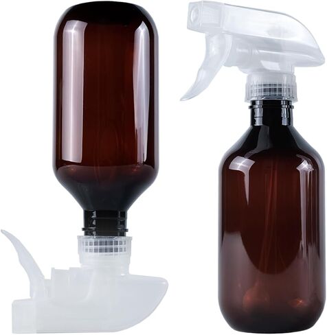 2 Pack 360° Spray Bottles, 10 oz Plastic Small Containers with Adjustable Spray Nozzles, Spray Bottles for Hair, Cleaning Solutions, BBQ and Plants Clear in Saudi Arabia