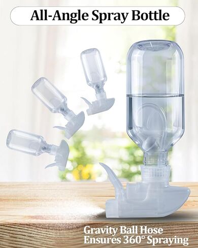 2 Pack 360° Spray Bottles, 10 oz Plastic Small Containers with Adjustable Spray Nozzles, Spray Bottles for Hair, Cleaning Solutions, BBQ and Plants Clear in Saudi Arabia