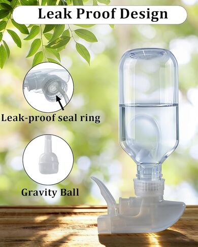 2 Pack 360° Spray Bottles, 10 oz Plastic Small Containers with Adjustable Spray Nozzles, Spray Bottles for Hair, Cleaning Solutions, BBQ and Plants Clear in Saudi Arabia