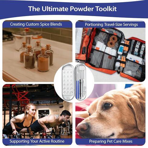 مجموعة معالجة البودرة الكاملة من Apxton للاستخدام المنزلي والاستخدام المنزلي - تتضمن مجموعة أدوات المختبر مداخل صغيرة وملاعق قياس ومجارف ومكبس وصينية أكريليك والمزيد للتوابل والحرف اليدوية (الحجم #000 00 0 1 2 3) in Kuwait