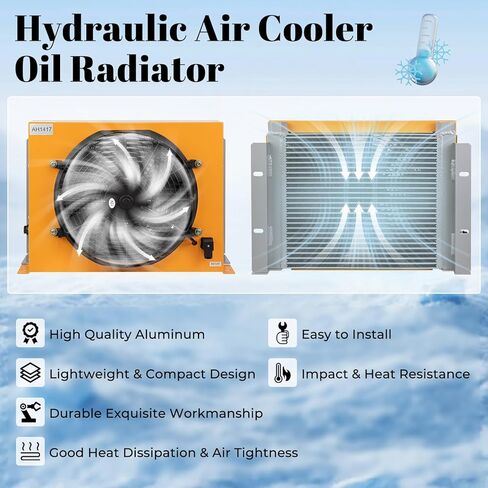 AH1417T-CA Hydraulic Oil Cooler DC12V 120W 150L/min Cooled Fan 2MPa Hydraulic Oil Radiator Air Cooler Heat Dissipation Industrial Cooling System in Saudi Arabia