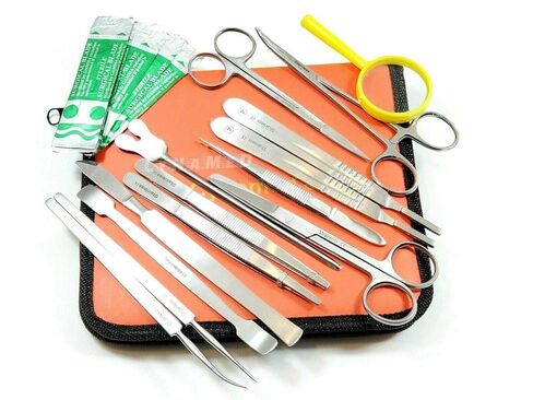 Premium 34 Pcs Advanced Biology Lab Anatomy Student Dissecting Dissection Kit Set with Scalpel Knife Handle Scalpel Blades (All in One with Zipper Case) Blades in Kuwait