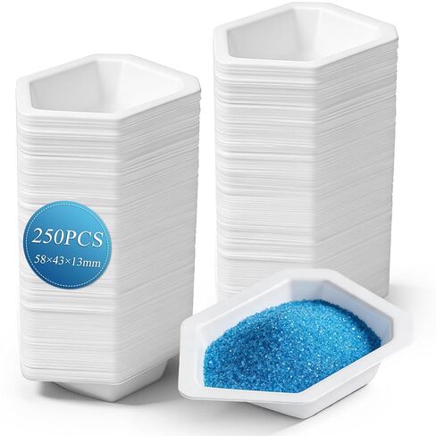 Yiyiring 250 Pcs Weigh Boats, Small Disposable Plastic Scale Trays, Boat-Shaped Pour Boats for Powder and Liquid Weight, Mixing Epoxy, Food Sample Container(2.28 x 1.69 x 0.51 Inch) in Kuwait