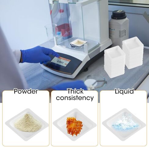 100PCS Weigh Boats Small 10 Ml (0.35 Oz), Anti Static White Square Weighing Boats, Disposable Plastic Measuring Dishes for Capsule Filling, Lab Dish, Powder, Liquid, Food, Sample Container in Saudi Arabia