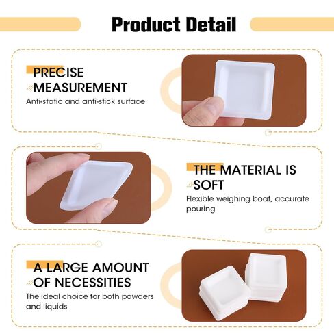 100PCS Weigh Boats Small 10 Ml (0.35 Oz), Anti Static White Square Weighing Boats, Disposable Plastic Measuring Dishes for Capsule Filling, Lab Dish, Powder, Liquid, Food, Sample Container in Saudi Arabia