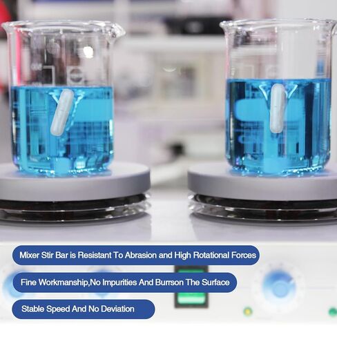 Ckepvo قضيب تحريك مغناطيسي 8 قطع - قضبان تحريك مختبرية مطلية بمادة PTFE مقاس 30 مم للوحة التحريك الصناعية/الزراعية، مقاومة لدرجة الحرارة العالية ودوران سلس (أبيض) (8) in Kuwait