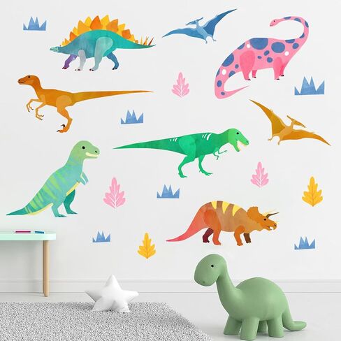 yovkky قراءة dinosaur جدار الشارات ملصقات ، الوقت لقراءة دينو كتاب زاوية طفل طفل طفل الحضانة ديكور مكتبة ، اقتباس إيجابي ديكورات المنزل غرفة نوم غرفة دراسة القراءة in Saudi Arabia
