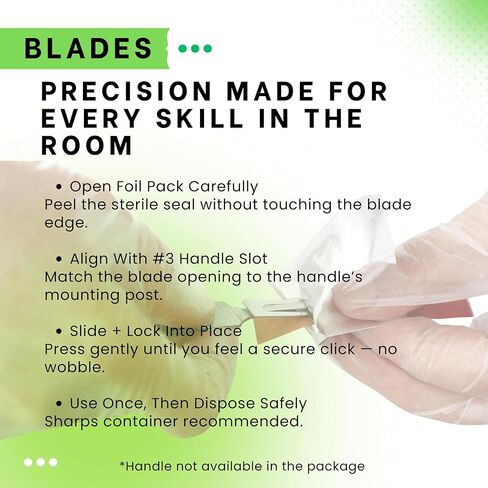 Surgical Blades #15 – Sterile Stainless Steel Single-Use Scalpel Blades, Gamma Sterilized 25KGY, 100pcs (#15) in Saudi Arabia